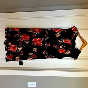 Size 14 NWT, Wisp dress. Super cute burgundy colors with flattering waist!